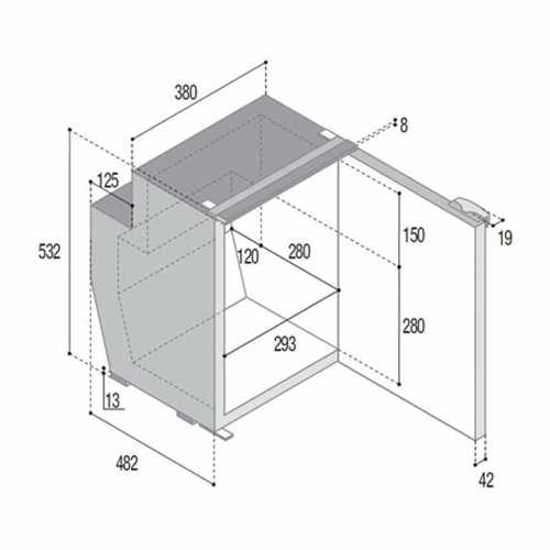 Frigorifero 50 litri VFC51i misure