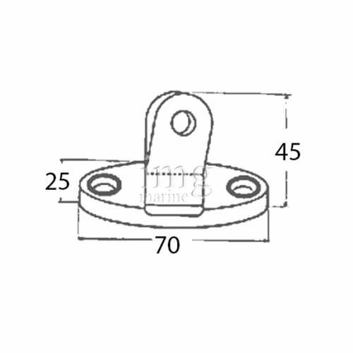 Base alta a forcella snodata con perno sfilabile misure