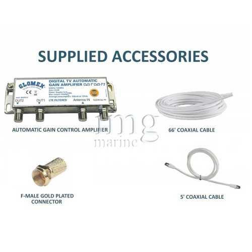 Antenna Glomex TV + Radio ALTAIR V9126AGC - Accessori di serie