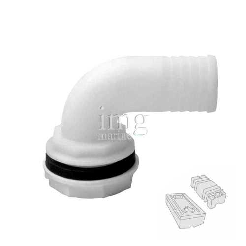 Raccordo portagomma curvo 90° 1"1/2 x 38