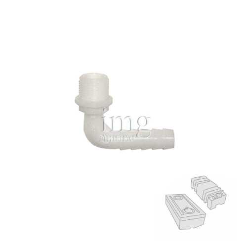 Raccordo portagomma curvo 90° 3/8 x 12