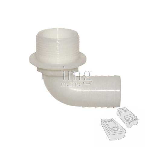 Raccordo portagomma curvo 90° 1"1/4 x 32