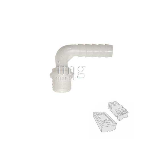 Raccordo portagomma curvo 90° 1/2 x 12