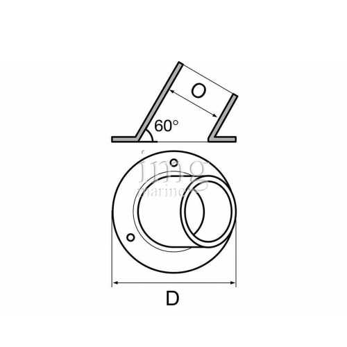 Base tonda 60° microfusa inox 316 disegno