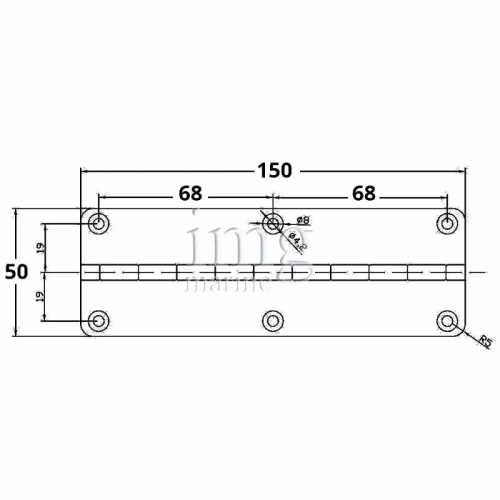 Cerniera a filo 150x50 in acciaio inox misure