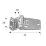 Cerniera a sbalzo 65x35 inox AISI 304 misure