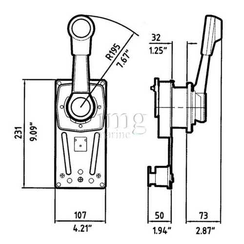 Comando monoleva B85 disegno