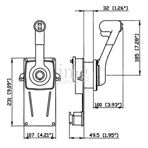 Comando monoleva B184-TRIM disegno