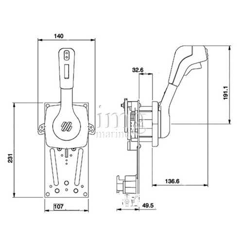 Comando monoleva B310-B disegno
