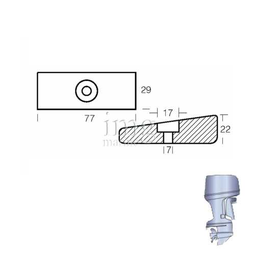 Anodo per fuoribordo Honda BF 75/90 HP misure