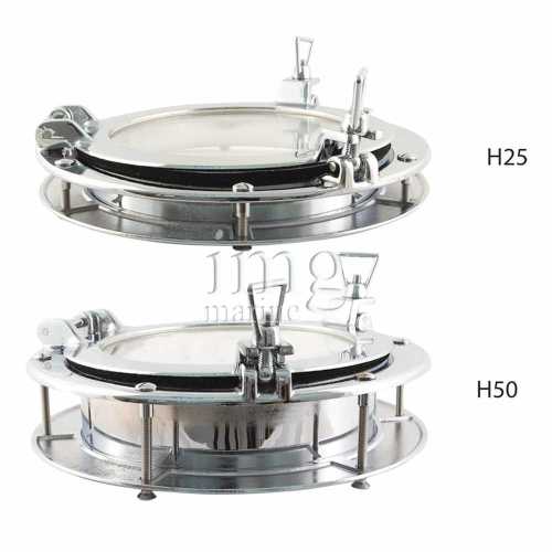 Oblò tondo in ottone cromato collo 25