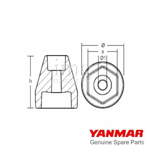 Anodo Ogiva per Sail Drive Yanmar disegno