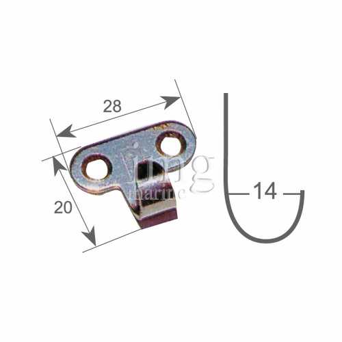 Gancetto in acciaio inox stampato - Misure