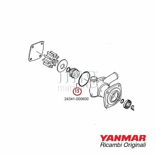 Oring pompa acqua mare Yanmar 4JH2 - E - TE - HTE - DTE - UTE disegno