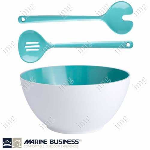 Marine Business Insalatiera Summer Acqua con posate in melamina infrangibile