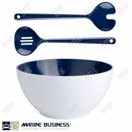 Marine Business Insalatiera Summer Blue con posate in melamina infrangibile