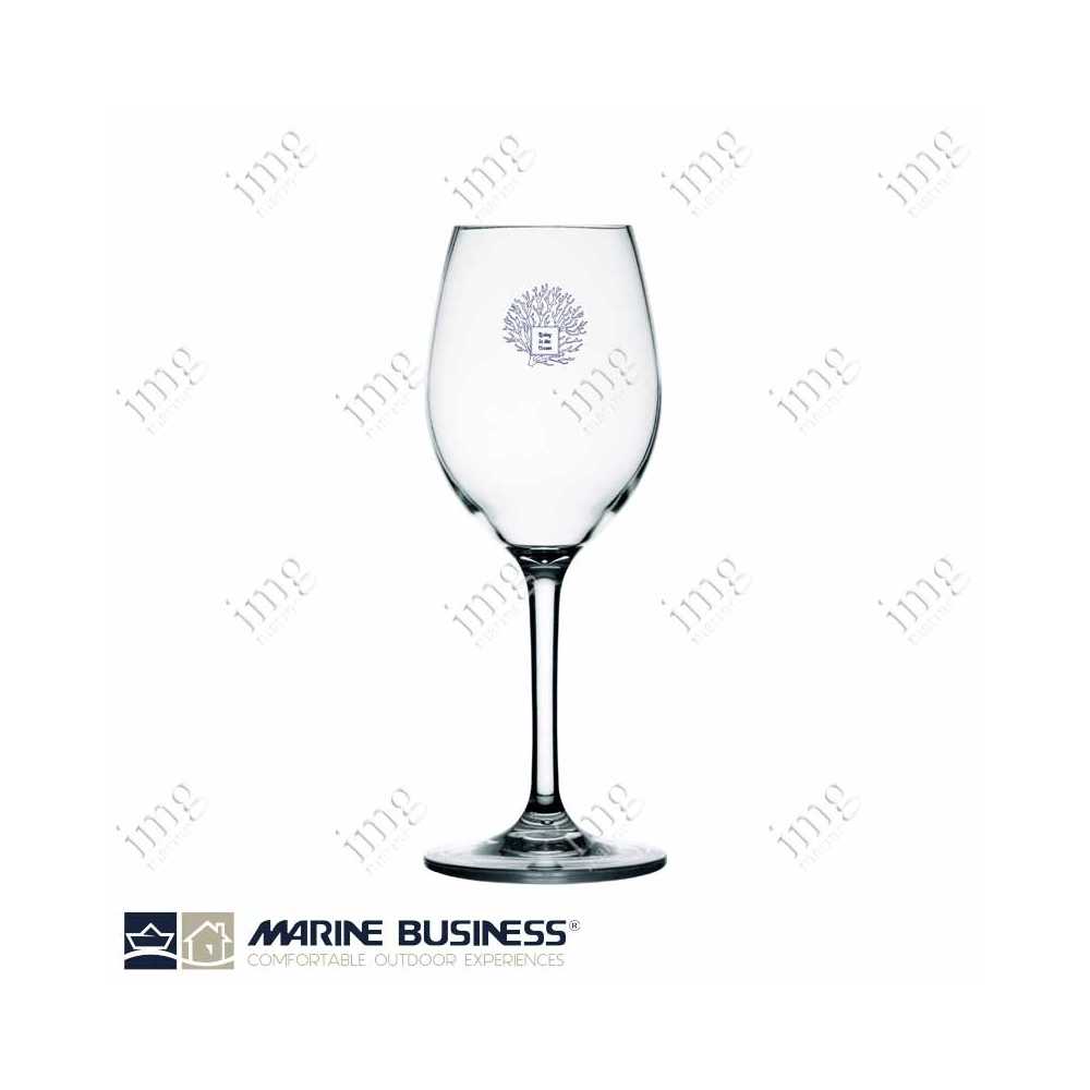Completamente Trasparenti con Base Antiscivolo Infrangibili in Tritan Marine Business 28104 Clear Set da 6 Bicchieri Coppa Vino 