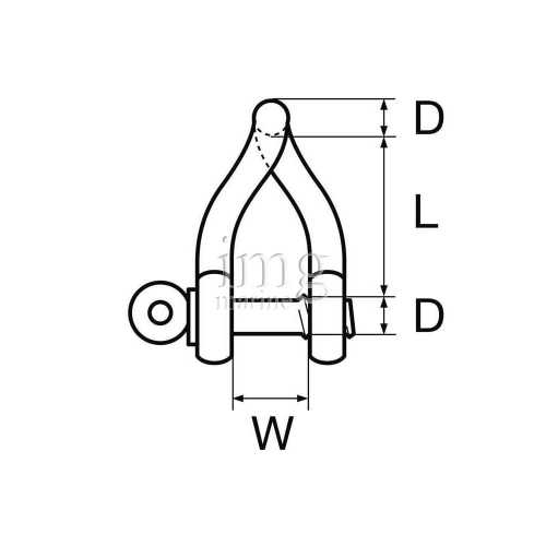 Grillo torto inox AISI 316 carico di rottura dichiarato