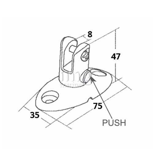 Base a forcella con perno estraibile inox 316 misure