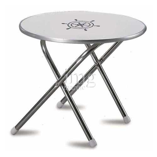 Tavolino Pieghevole rotondo Forma Deck Service Tavolino Pieghevole rotondo Forma Deck Service