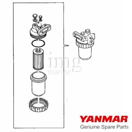 Filtro carburante completo YM Yanmar disegno