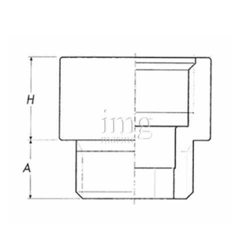 Prolunga ottone maschio-femmina disegno