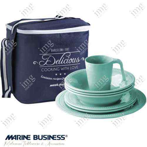 Marine Business Set stoviglie 17 pezzi per 4 persone Acqua Harmony
