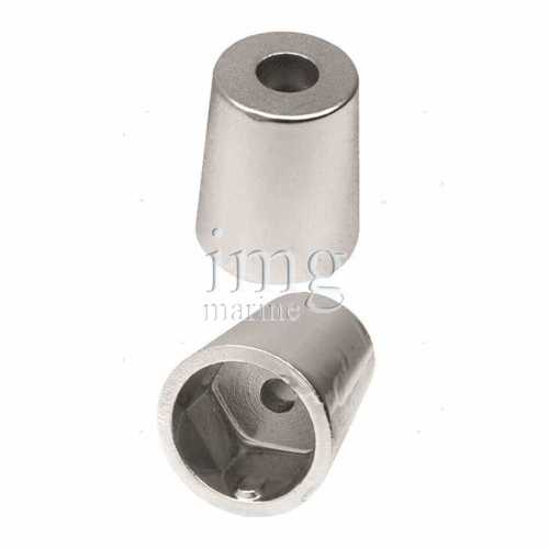 Anodo ogiva con innesto conico esagonale per assi portaelica