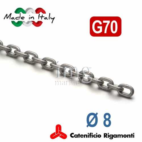 Catena calibrata zincata G65-70 Ø 8 Nautis Rigamonti