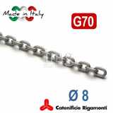 Catena calibrata zincata G65-70 Ø 8 Nautis Rigamonti