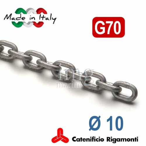Catena calibrata zincata Nautis G65-70 Ø 10 passo 30 Rigamonti