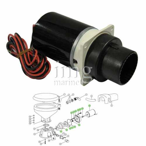 Motore e pompa WC Jabsco serie 37045/75 e 37245/75