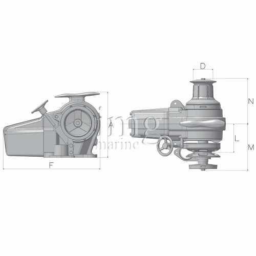 Verricello salpa ancora Falkon 1700W Lofrans Misure