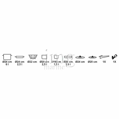Batteria Pentole salvaspazio antiaderenti Skipper 10 pezzi