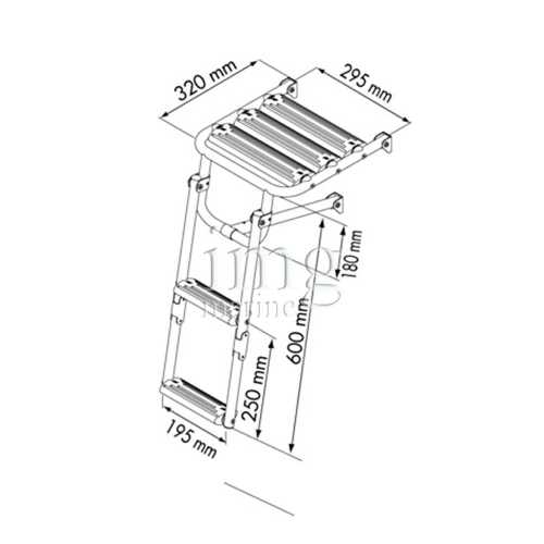 Plancetta di poppa in PVC con scaletta misure