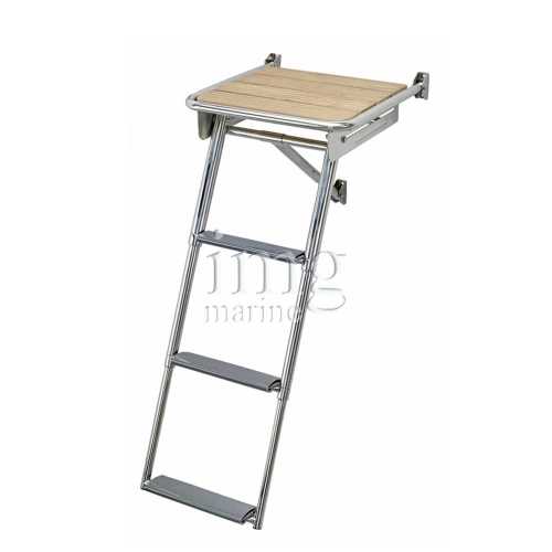 Plancetta di poppa in teak con scaletta