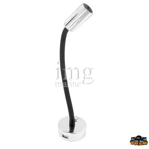Faretto a LED snodato con presa USB