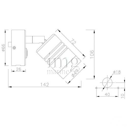 Faretto a LED con presa USB disegno 1