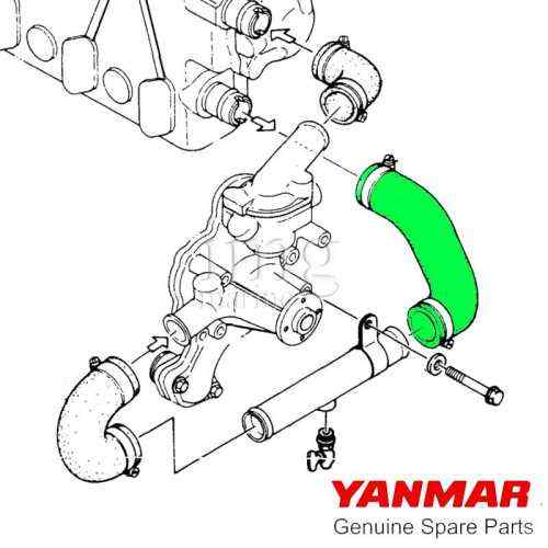 Tubo collegamento pompa mare Yanmar disegno
