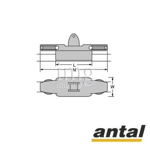Carrello randa Antal 100 Stand Up 1 puleggia misure