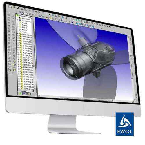 Elica tripala orientabile Ewol Andromeda progetto