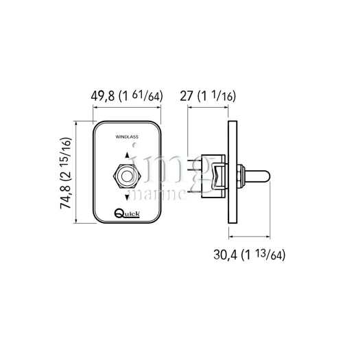 Comando salpa ancora Up-Down Quick misure levetta