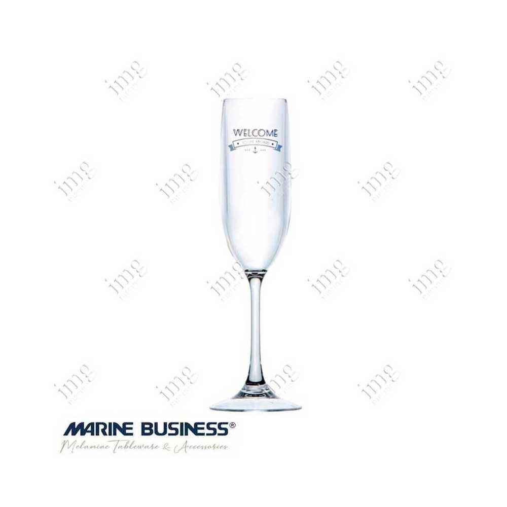 Bicchieri infrangibili flute serie Welcome To Life Marine Business policarbonato
