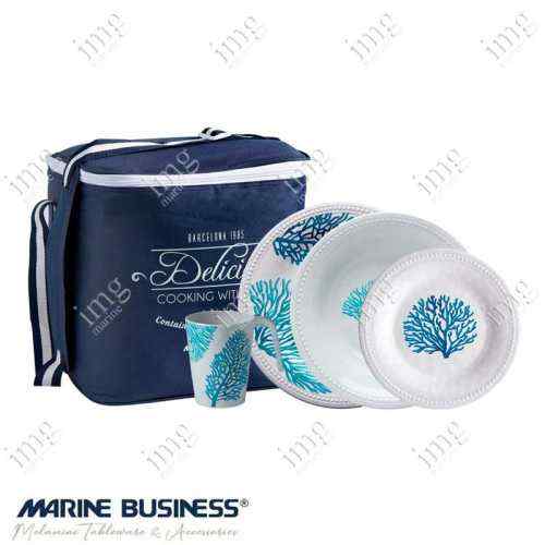 Stoviglie Mare 25 pezzi Harmony Marine Business infrangibili in melamina