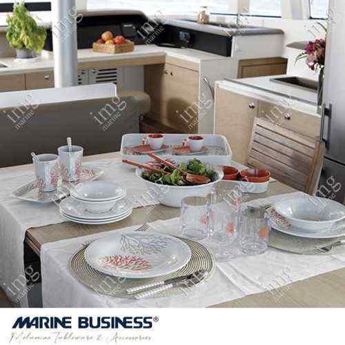 Stoviglie Coral Harmony Marine Business infrangibili in melamina