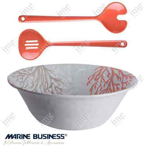 Insalatiera infrangibile Coral Harmony con posate Marine Business in melamina