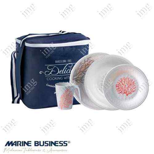 Stoviglie Coral 17 pezzi Harmony Marine Business infrangibili melamina
