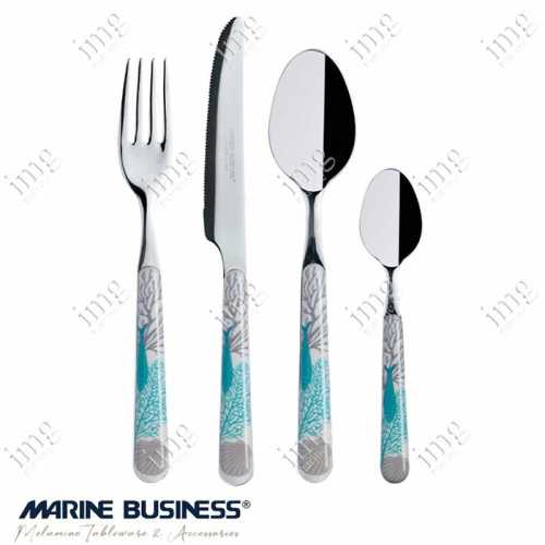 Posate Coastal servizio 24 pezzi Marine Business in acciao inox e ABS