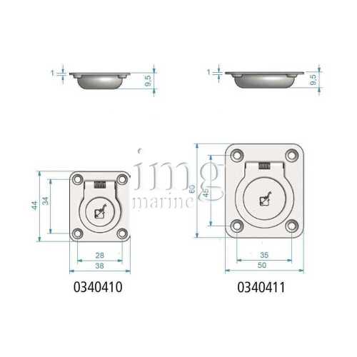 Maniglia a incasso inox Roca misure