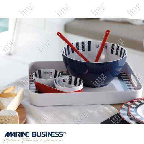 Vassoio, insalatiera e set aperitivo serie Venezia Marine Business infrangibili in melamina